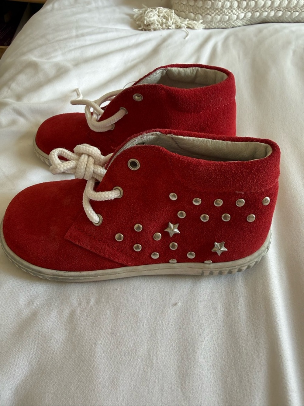 3 pieces kids natural suede and leather shoes